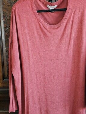 H&M Rose Coral Long Sleeve Casual Lightweight Top